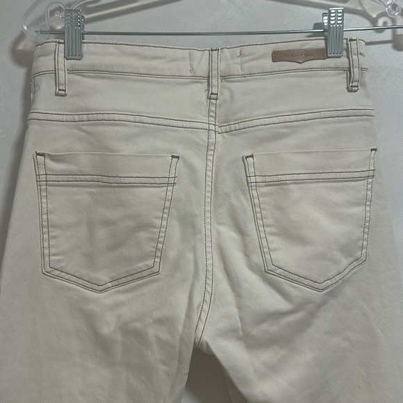 Sessun Marino high rise jean size 36 small white ecru brown contrast stitching - Picture 6 of 10